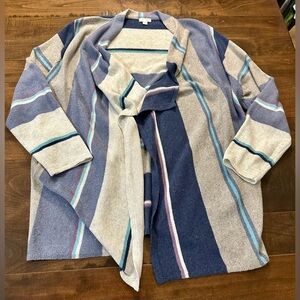🌟 J.Jill Women’s Striped Open-Front Cardigan